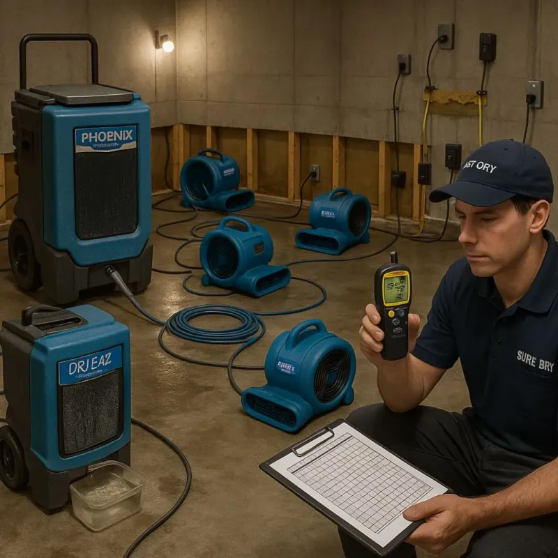 Structural Drying and Dehumidification process in Northwoods, MO